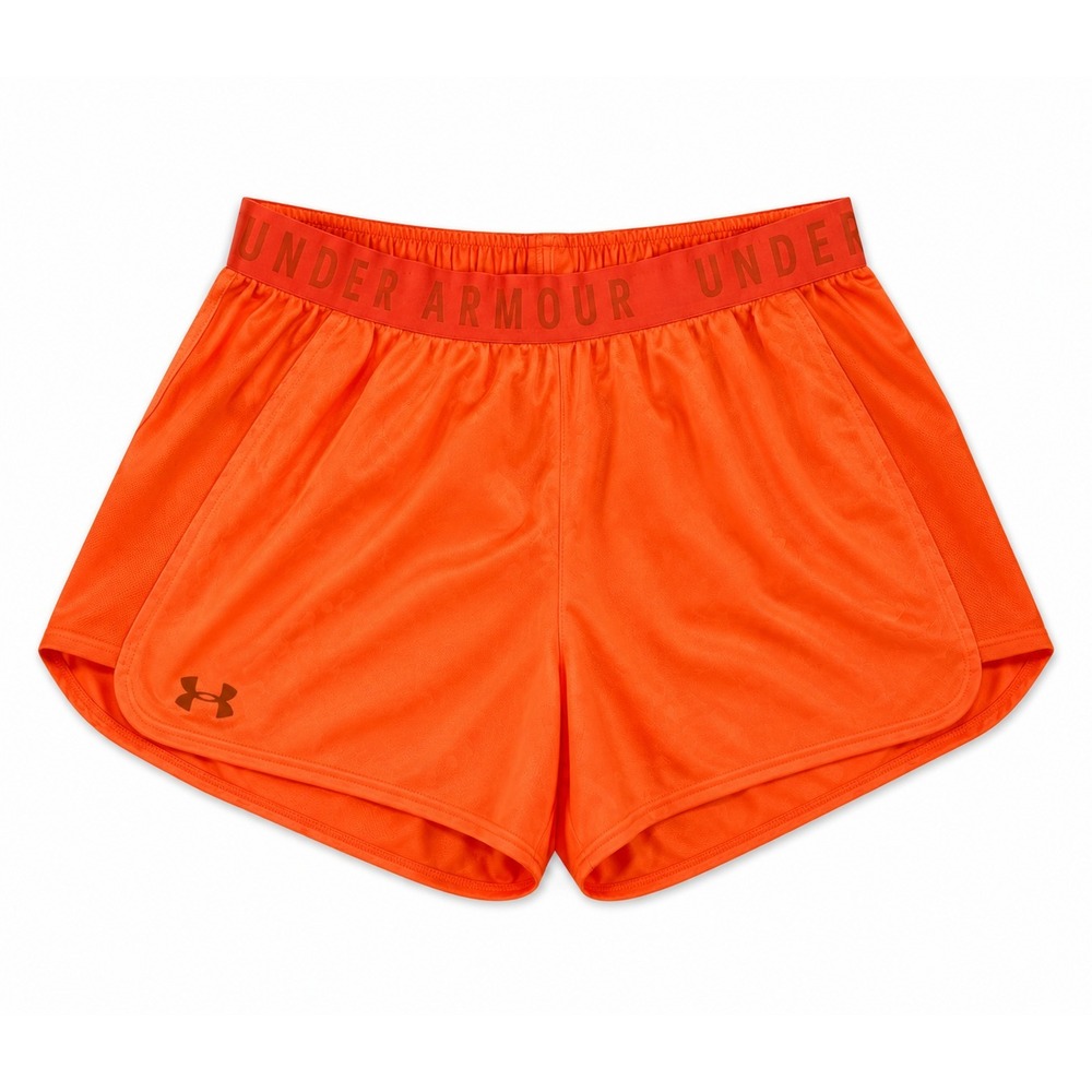 Under armour  Womens Orange Drawstring Waist Loose Fit Athletic Running Shorts L